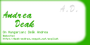 andrea deak business card
